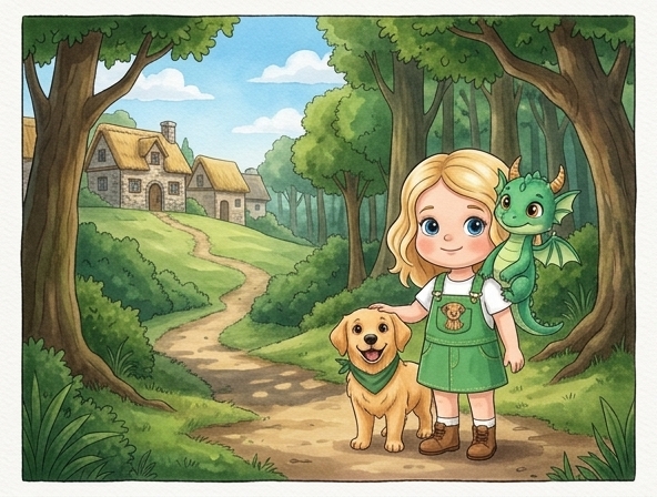 Cuento personalizado infantil: Cristina y el Dragón Verde