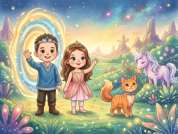 Cuento personalizado infantil: La Aventura Estelar de Sergio y Sonia